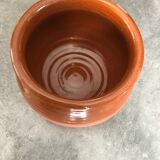 Matt and glazed round earthenware pot