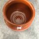 Matt and glazed round earthenware pot