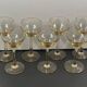 slightly amber table glass set of 7 height 14 cm, Daum Nancy