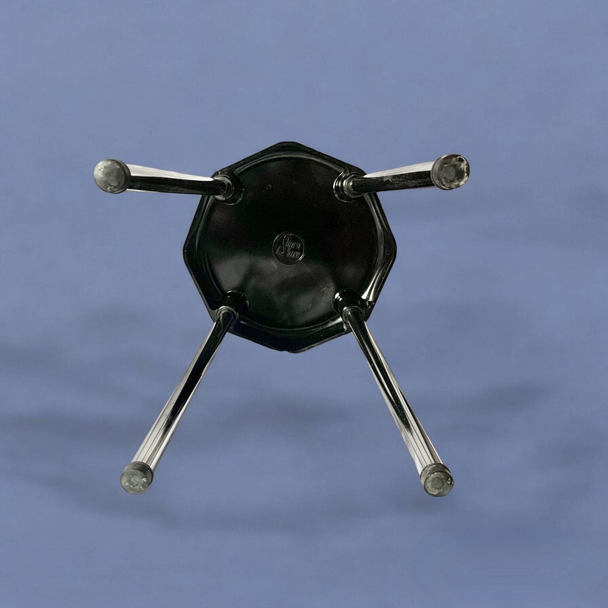 Vintage stool in black Bakelite and chrome metal Supra Luxe