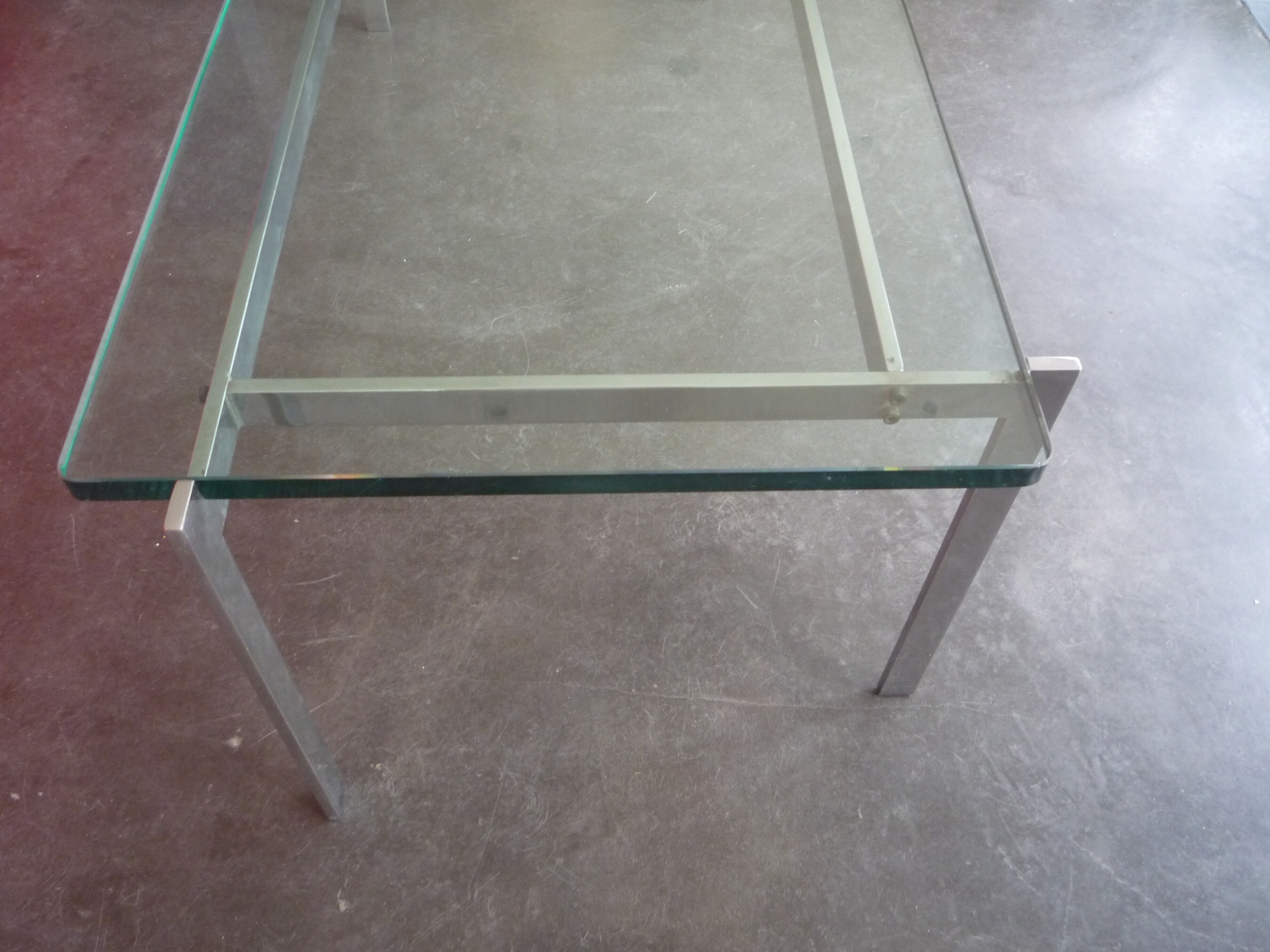 Vintage coffee table circa 1960 - chrome and very thick glass