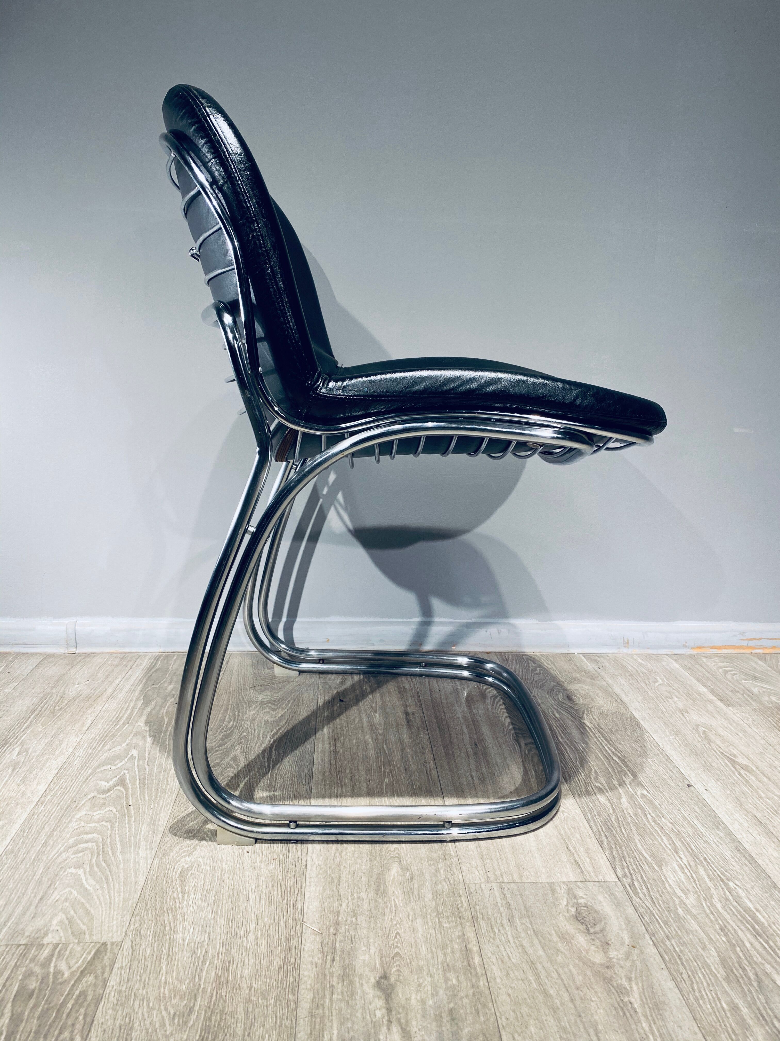 Chair Sabrina Chrome Curie Italy Vintage 1970'