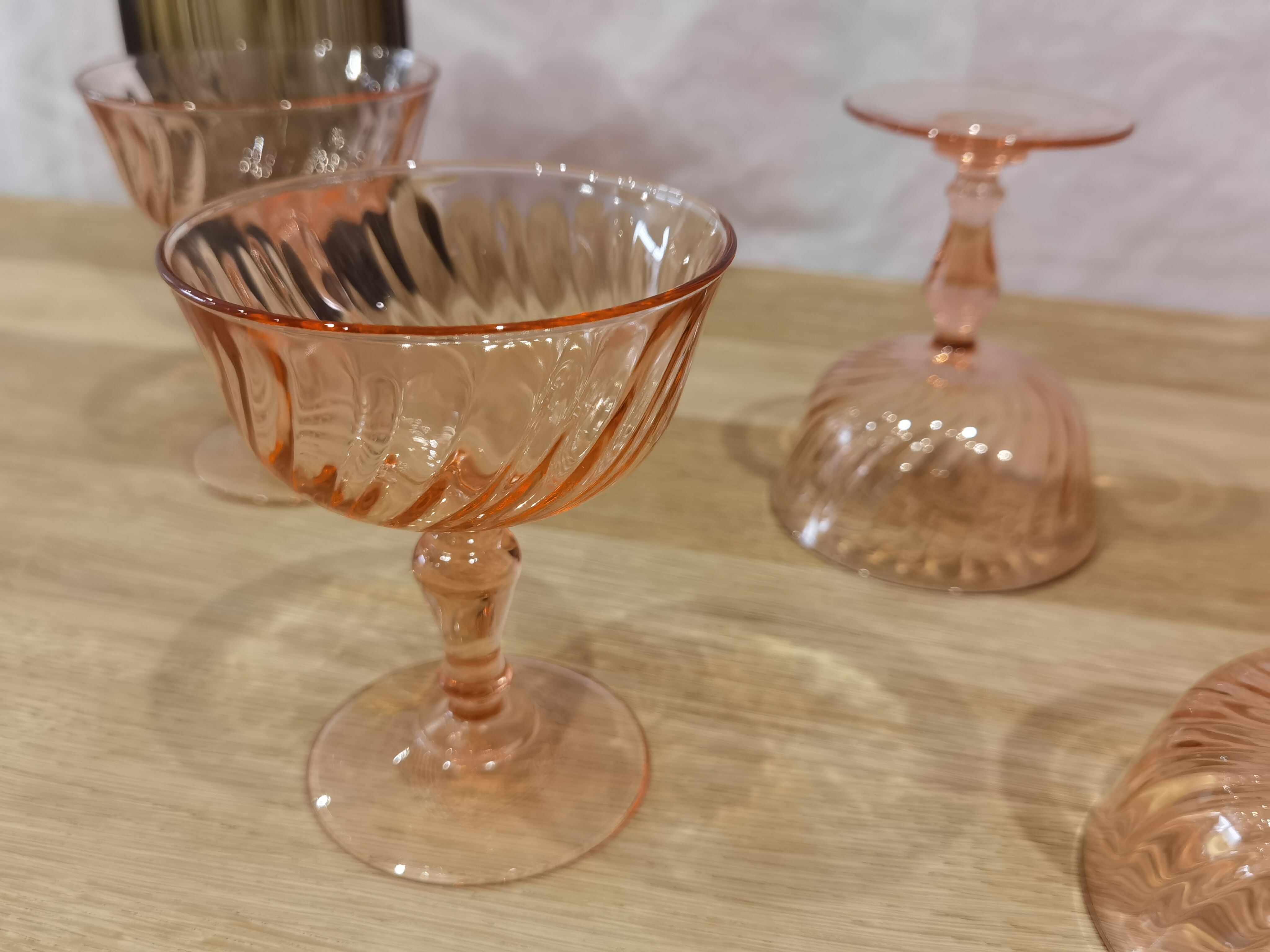5 coupes à champagne de la marque "luminarc" rosaline