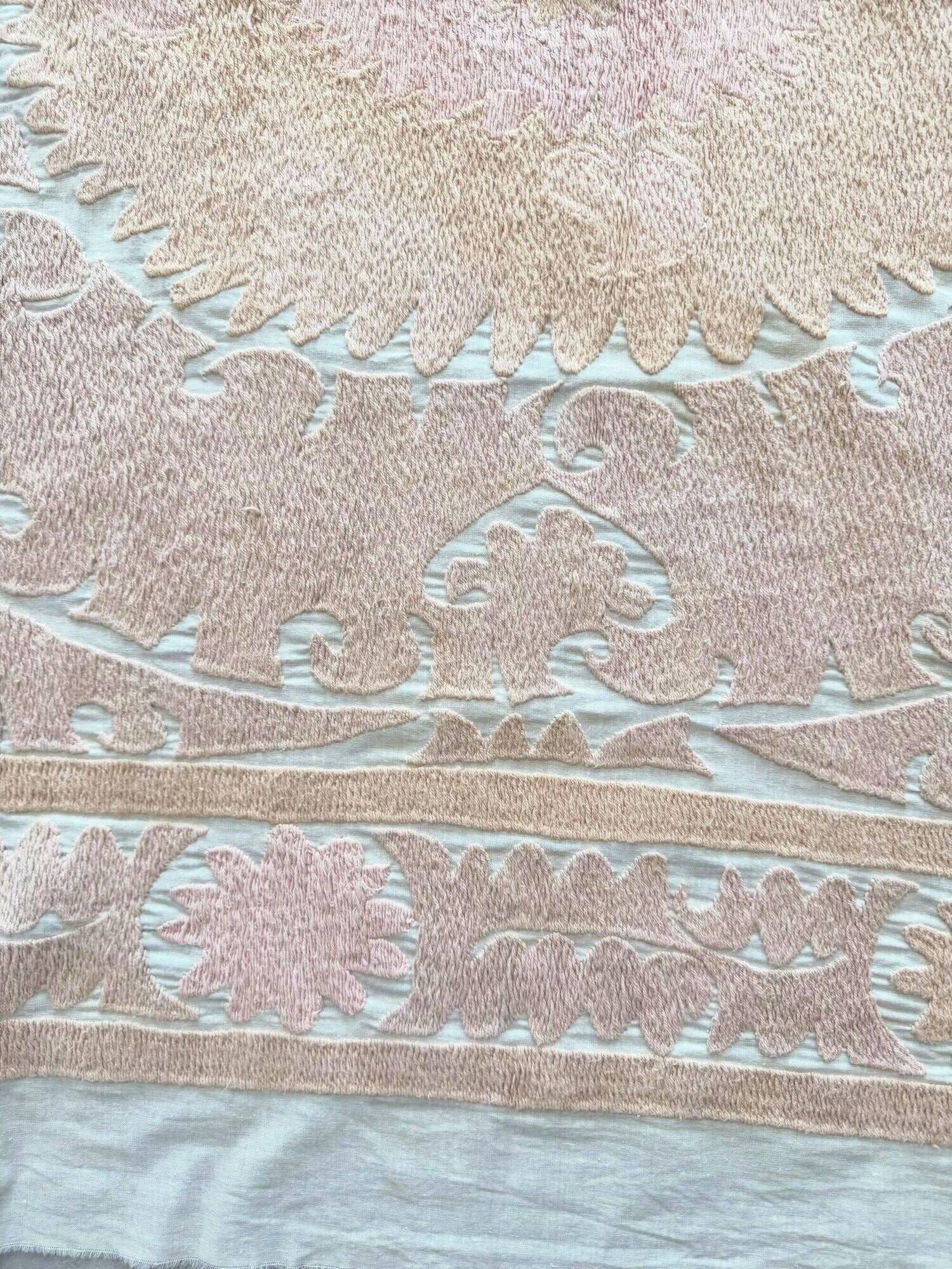 Vintage hand-embroidered tribal tapestry 132x137 cm