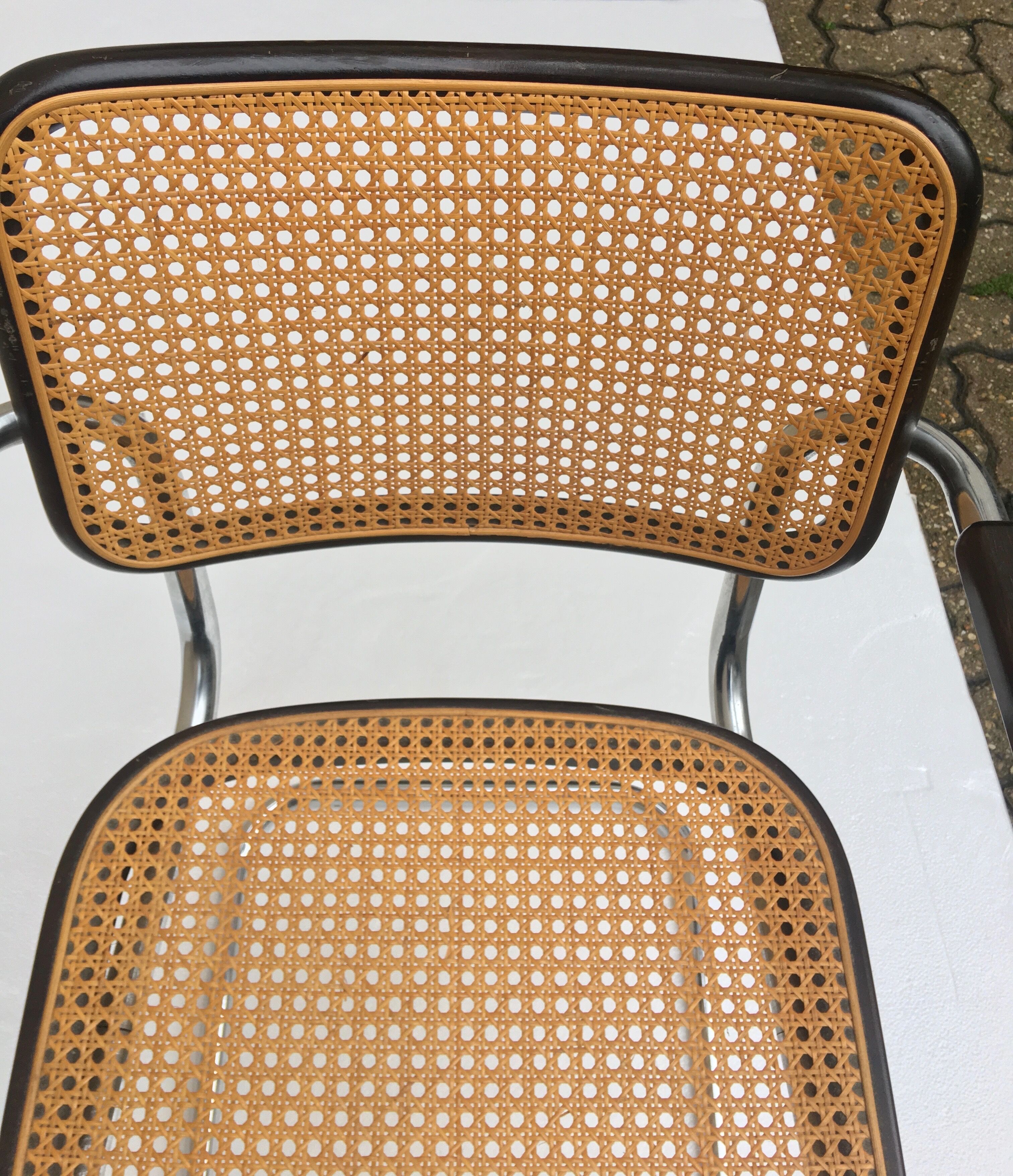 Marcel Breuer's walnut S64 armchair for Thonet