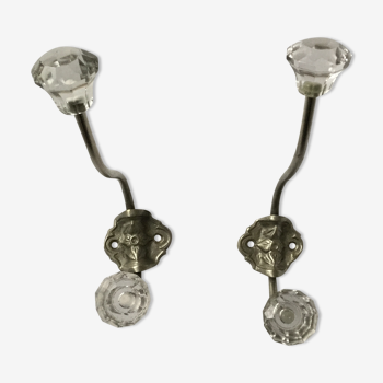 Pair of patères tip diamond shape