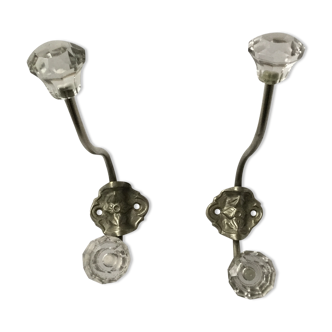 Pair of patères tip diamond shape