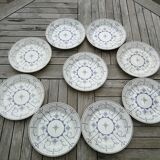 Ensemble de 9 assiettes plates Copenhague de Royal Boch