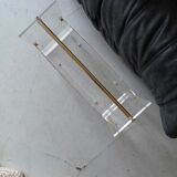 Magazine holder plexi and brass, David Lange, 1970