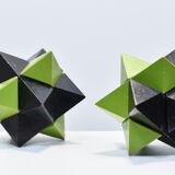 Pair of vintage puzzle stars of Galileo 1970