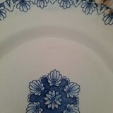6 old flat plates mismatched iron earth
