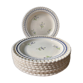 Set of 8 small plates Niderviller décor at Barbeau