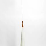 Rare Uno & Östen Kristiansson pendant lamp in opal glass and teak | Made by