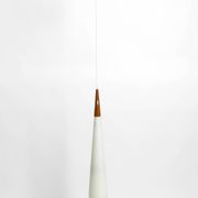 Rare Uno & Östen Kristiansson pendant lamp in opal glass and teak | Made by