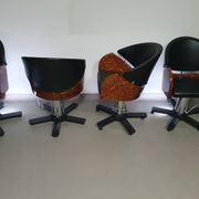4 chaises de barbier italiennes des années 80, réglables en hauteur