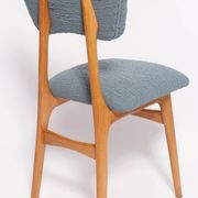 Mid-century butterfly dining chair, grey bouclé, Europe, 1960s