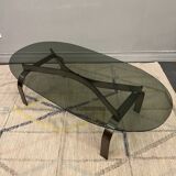 Chromed coffee table and smoked glass