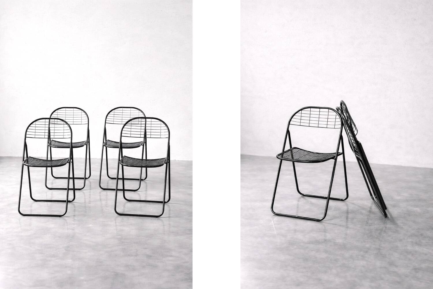 Vintage Mid-Century Modern Minimalist Black Metal Åland Chair from Ikea