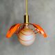 French modern orange metal ribbon lamp