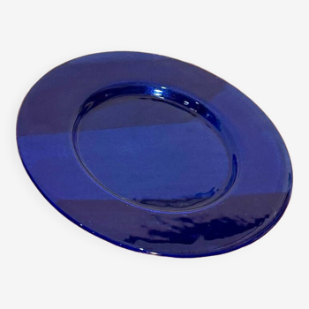 Vintage blue glass dish/plate