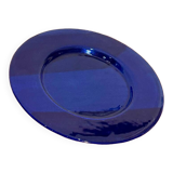 Plat/Assiette en verre bleu vintage