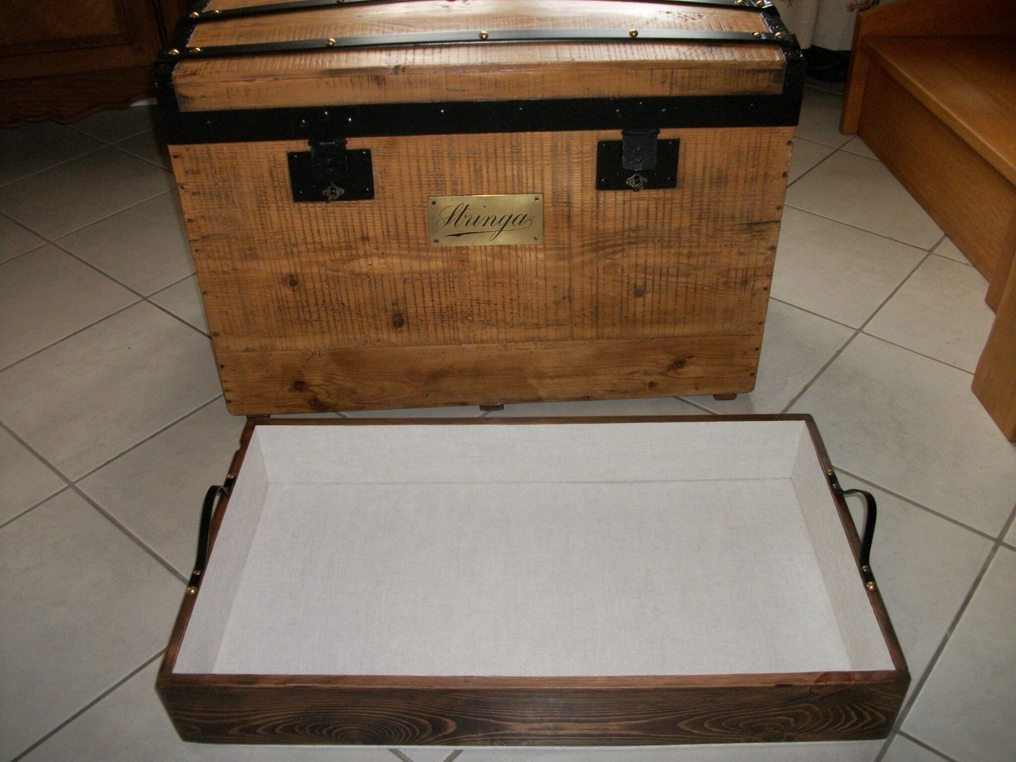 Coffre en bois malle de voyage