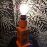 Orange ceramic lamp 1970