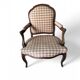 Fauteuil cabriolet bois et tissu style fin XXème