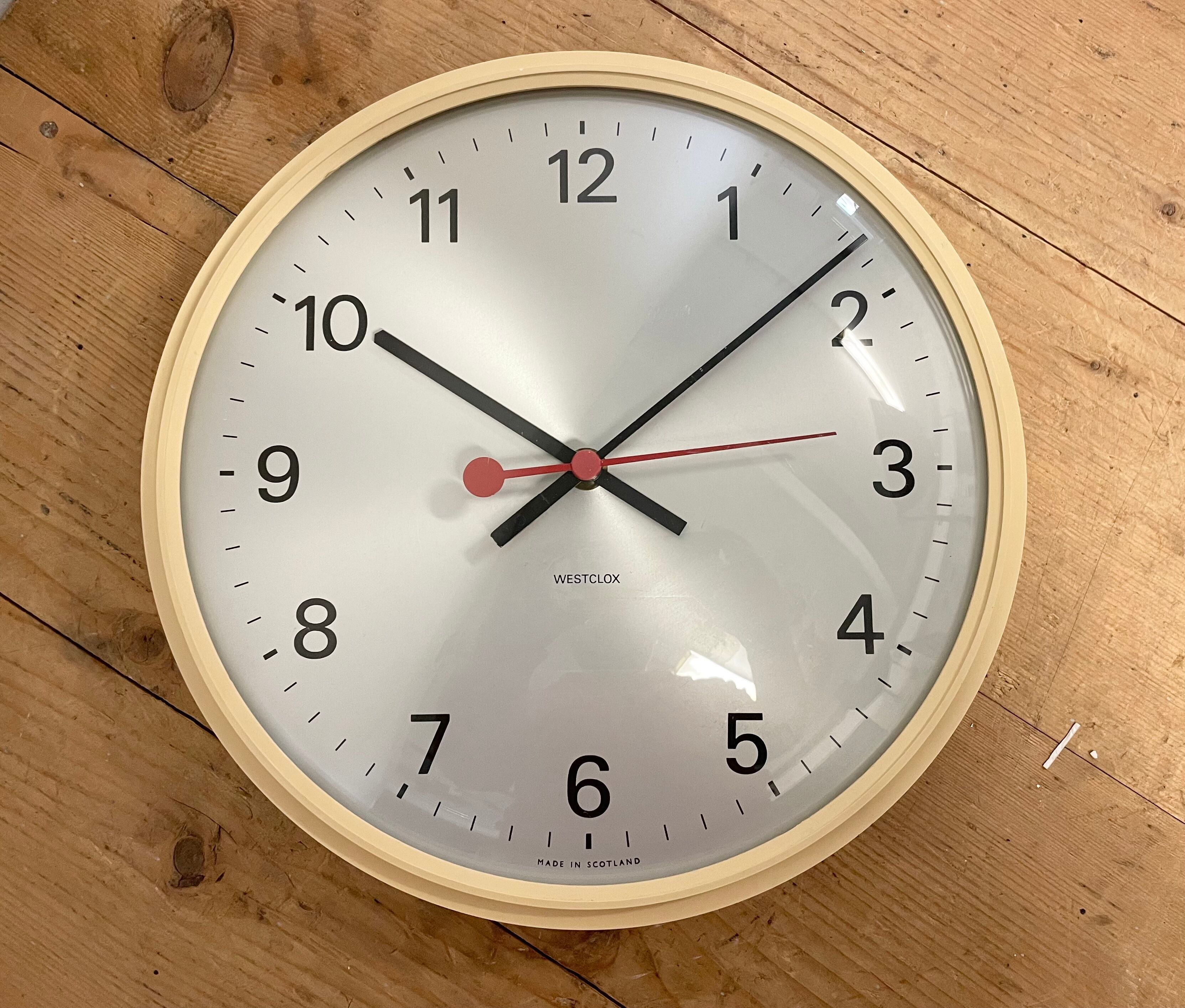 Vintage Beige Bakelite Wall Clock from Westclox , 1970s