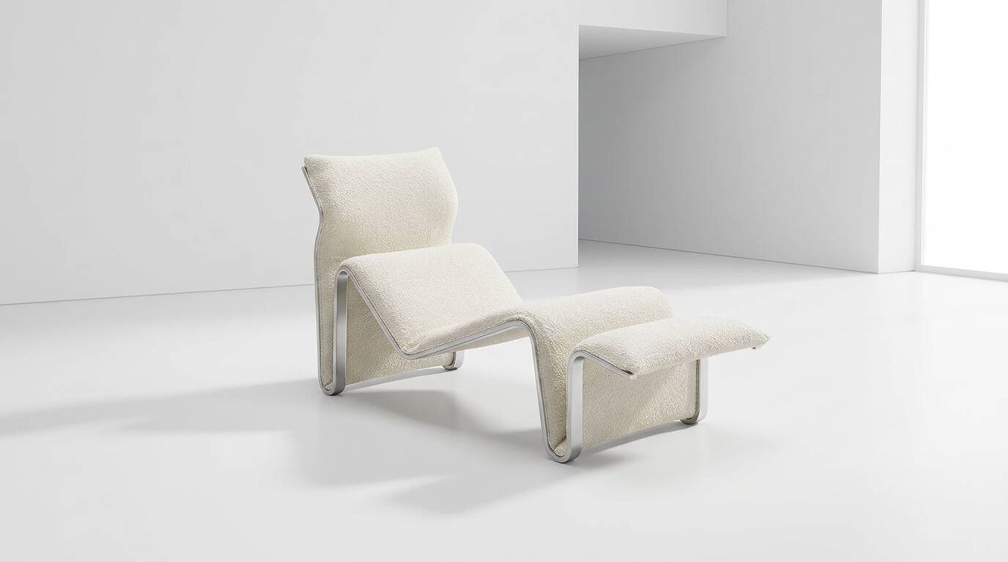 "Lysmasken" chaise longue in aluminium and canvas, designed by Eric Sigfrid Persson, 1970s.