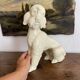 Large poodle, glazed ceramic dog, 1920s-30s