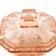 Art Deco bonbonniere, rose glass, Germany, 1960s