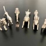 6 various animal-shaped metal knife holders
