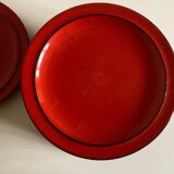 Set of 10 plates 1970 in red stoneware design Hertha Bengtson Thomas Rosenthal Scandinavian