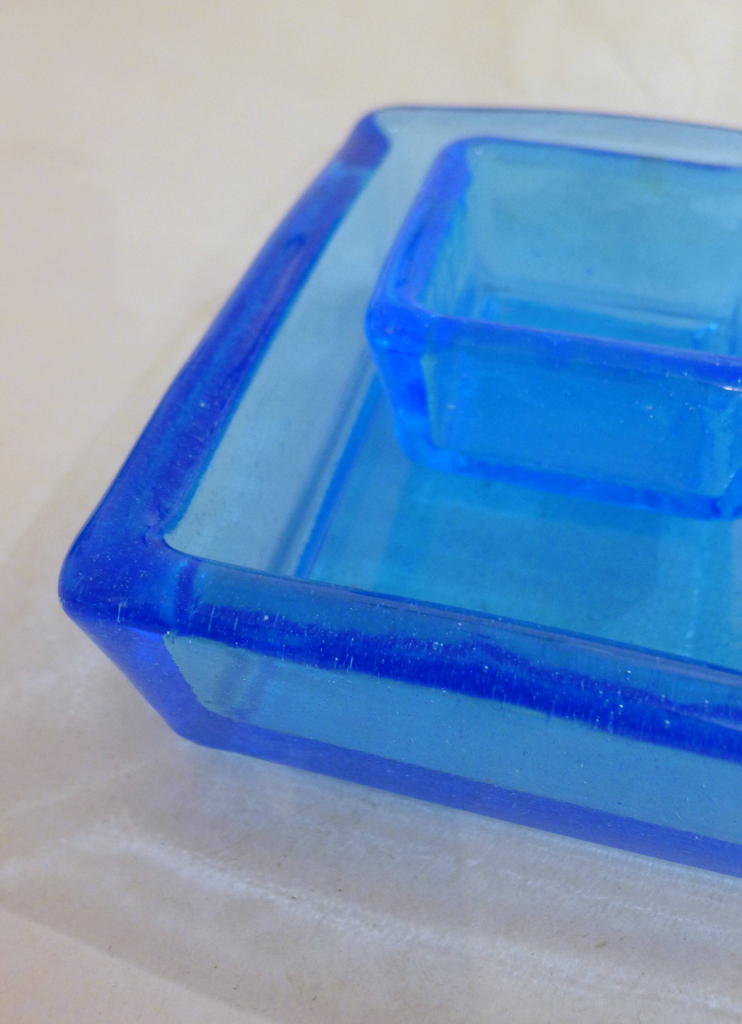 Pair of vintage turquoise trinket trays