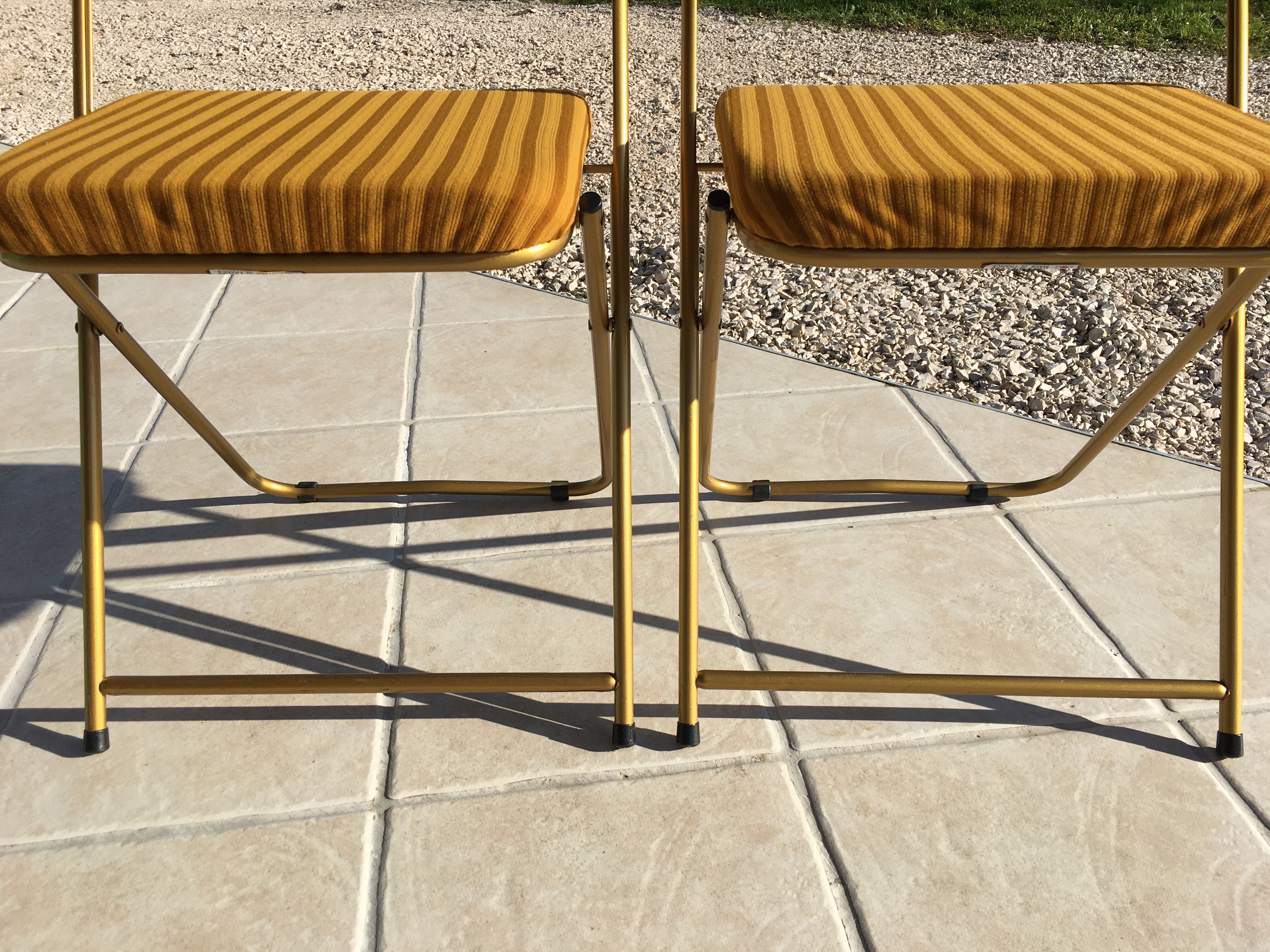 Lafuma foldable camping chair duo from the 50s/60s