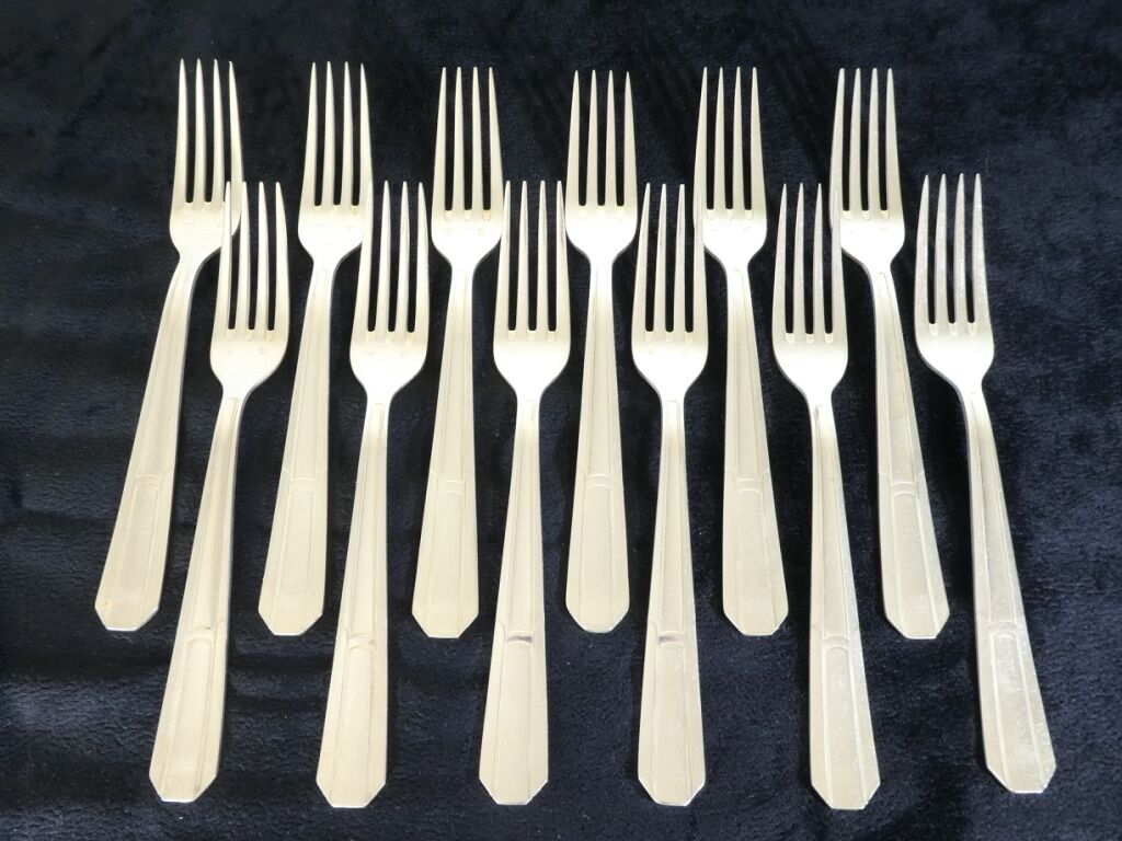 Menagere art deco silver metal Francois Frionnet