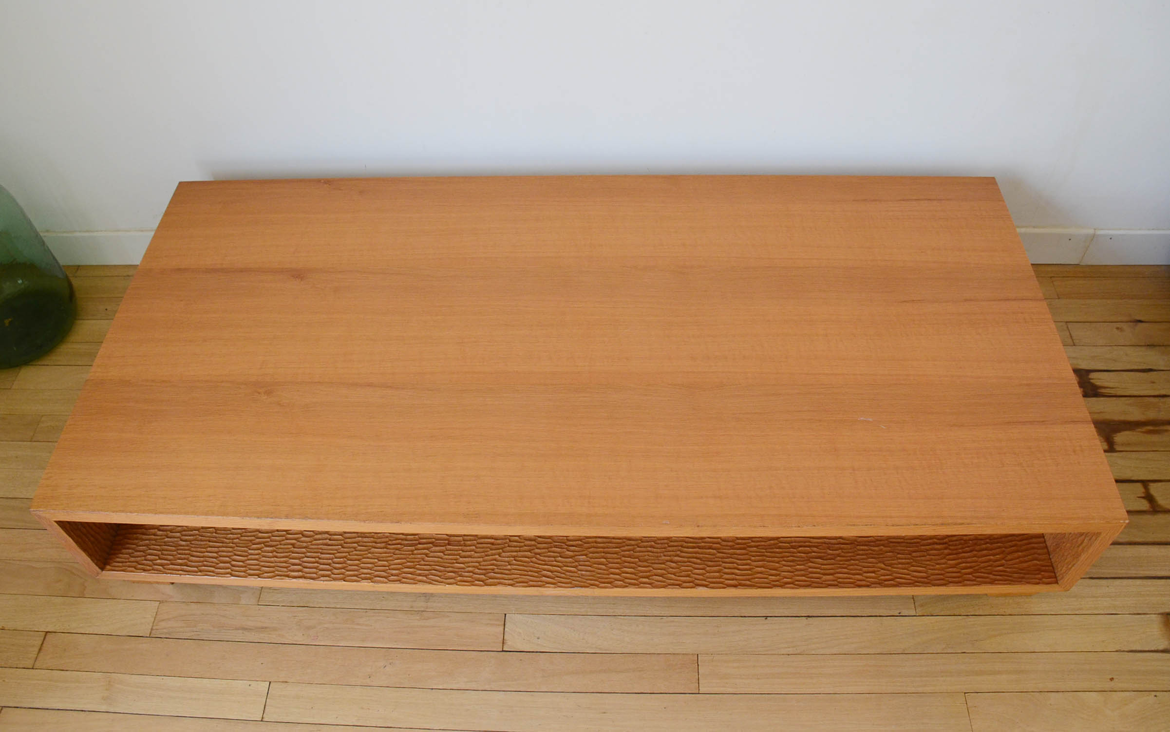 Coffee table Ecart International by Andrée Putman model "crossing" oak wood
