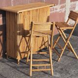 Bamboo counter or bar. (With 2 folding high chairs)