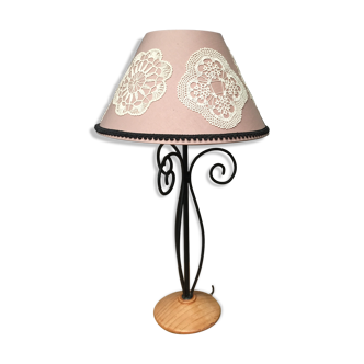 Art deco style lamp and lace dayshade