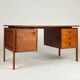 Bureau en teck design danois autoportant Gasvig Møbler vintage milieu du siècle
