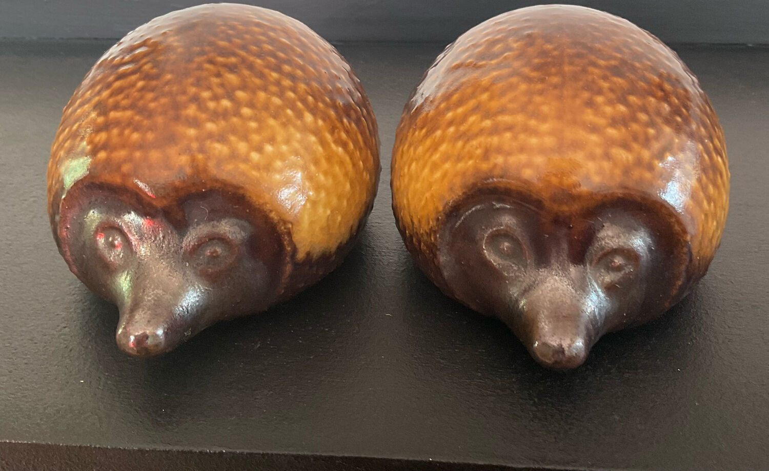 Pair of vintage ceramic hedgehogs