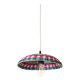 Handmade hanging lamp in colorful woven wicker, Morocco 30x30cm