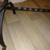 Wrought iron coffee table and beige marble top