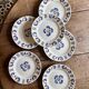 Set of 6 antique plates in the Laval pattern.