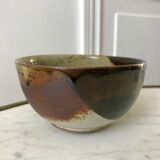 Small glazed pottery ceramic bowl signed 60s-70s