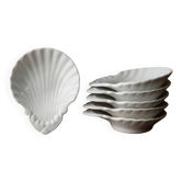6 vintage ceramic bowls in the shape of a shell - Del Vivo Firenze Italy 1970s