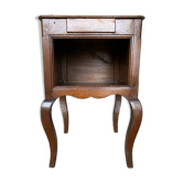 Louis XV Nightstand Table Wood Drawer + 19th Century Oak Vintage Case