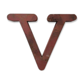 Lettre «v» en métal vintage