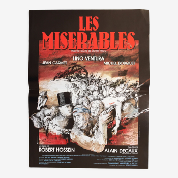 Affiche cinéma originale "Les Misérables" Lino Ventura 40x60cm 1982